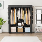 Wardrobe Closet Portable Closets for Hanging Clothes Large Capacity Clothes Rack with Cover, 3 Hanging Rods, 6 Shelves and 8 