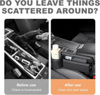 2Pcs Car Seat Gap Filler Organizer,Black Car Organizer with Cup Holder,Leather Car Seat Gap Plug with Storage Slot for Phones,Glasses,Keys,Cards