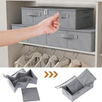 Underbed Storage Box, Foldable Under Bed Bins Container, Fabric Closet Organizer with Lid, for Clothes, Sheets, Blankets, 23.