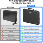 Fireproof Document Organizer, Expanding File Organizer with 13 Pockets, Portable Fireproof Document Box Hard-Shell Document O