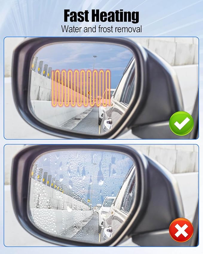 Driver Side Heated Mirror Glass Fit for Toyota FJ Cruiser 2007 2008 2009 2010 2011 2012 2013 2014, Left Rearview Mirror with Blind Spot and Backing Plate