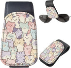 Sunglasses Holder for Car Visor, PU Leather Glasses Clip Organizer, Cute Magnetic Eyeglass Holder for Vehicle Sun Visor, Car Interior Accessory for Women & Men Pastel Cat Stack
