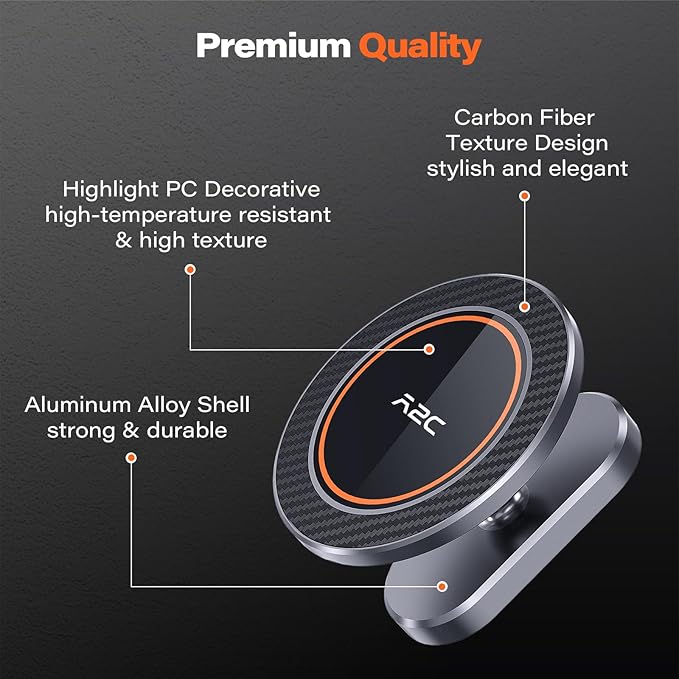 A2C All-Metal Gym Magnetic Phone Holder for MagSafe,High-End Workout Essentials for Men Women,[Dual N54 Magnet] Portable Phone Mount Gym Accessories Compatible with iPhone 17 16 15 14 13 12 (Gray)