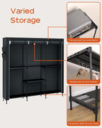 CASAMAYA Portable Closet, 81.5 Inch Extra Large Capacity Wardrobe Closet with Cover, Clothes Storage Organizer with Shelves a
