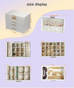 BOOVO Jewelry Boxes for Women, 5 Layer Jewelry Organizer with Necklace Hanger and Drawers, Large Jewelry Box for Earrings, Ne