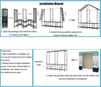 Heavy Duty Clothes Rack with Cover, Portable Wardrobe Closet with Magnetic Door & Black Steel Frame, Foldable Freestanding Ga