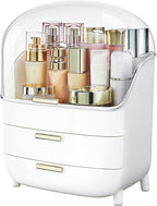 Vtopmart 3-Tier Skincare Makeup Organizer with Drawers and Lid for Vanity and Bathroom Countertop, Large Cosmetic Storage Box