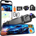 Mirror Dual Dash Camera,4K and 2.5K Dash Cam with Voice Control Rear View Mirror Camera and WiFi,GPS Dashcam for Cars with WD