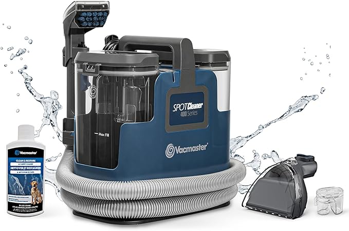 Vacmaster SCB301 400 Series Portable Carpet & Upholstery Spot Cleaner Machine, 15Kpa Power Suction with Versatile Tools for P
