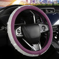 Bling Diamond Leather Steering Wheel Cover, Purple Steering Wheel Covers for Women Girls with Crystal Rhinestones, Universal Fit 14.5"-15" Car Steering Wheel Bling Cover Accessories