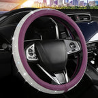 Bling Diamond Leather Steering Wheel Cover, Purple Steering Wheel Covers for Women Girls with Crystal Rhinestones, Universal Fit 14.5"-15" Car Steering Wheel Bling Cover Accessories