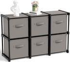 6 Cube Storage Organizer with Shelf Back to School Boxes 11 Inch Toy Storage Bins Closet Organizers Drawers Fabric Dresser fo