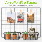 10 PCS Hanging Wire Baskets for Organizing - Hanging Metal Basket Storage with Wall Grid Panel, Rust-Resistant Iron for Kitch