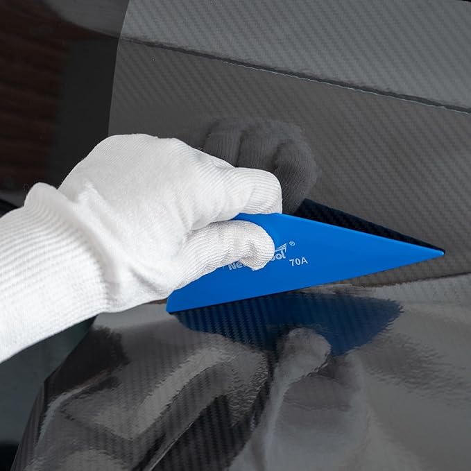 NEWISHTOOL 5-Pack Car Tint Tools Triangle Squeegee, 70A Hardness Blue Contour Corner Scraper Tool with Multi-Edge, Window Tint Squeegee for PPF, Car Wrapping, Window Film Application