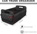 Car Trunk Organizer, Collapsible Auto Storage Box with Multi Pockets, Waterproof Oxford Cargo Organizer with Reinforced Handle