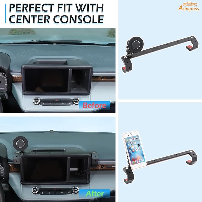 Aunginsy Dashboard Magnetic Phone Holder Compatible with Ford Maverick 2022-2024, Car 8-inch Navigation Screen Upper Panel Fixed Clip Mobile Phone Mount for Most Cell Smartphone Bracket Accessories