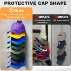 4 Pack Hat Organizer for Baseball Caps, Hat Rack for Wall, Strong Adhesive & Screw-in Cap Holder hat hangers for Closet Door 