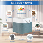 Temary Cube Bins 4 Pack Large Storage Cube Storage Baskets 13x13x13 Storage Cube Bins for Shelves with Handles, Fabric Storag
