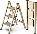 WOA WOA Step Ladder, 3 Step Foldable Step Stool with Widen Pedals, Portable Home Ladders for Kitchen, Lightweight Aluminum St