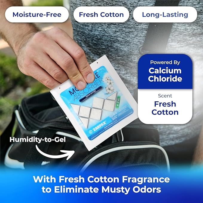 Moisture Absorber Sachets Fresh Cotton 1.4 oz/40g - Remove Excess Moisture In Air & Odor - Desiccant Dehumidifier for