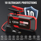 S ZEVZO ET03 Car Jump Starter 4000A Jump Starter Battery Pack for Up to 8.0L Gas and 7.0L Diesel Engines, 74Wh Portable 12V