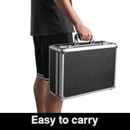 LOCKCURX File Organizer Storage Box - 16.9 x 12.2 x 6.3 Inch Large, Portable Locking Storage Totes with Dual Combination Lock