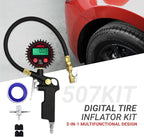 Milton 507KIT Digital Tire Inflator Car Accessories w/Accurate Air Tire Pressure Gauge, 14” Rubber Air Hose – 250 PSI, Brass Lock-On Clip Air Chuck and Compressor Accessories