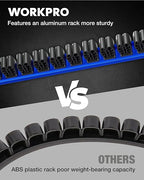 WORKPRO Magnetic Screwdriver Organizer and Wrench Organizer, Aluminum Rail Magnetic Tool Organizers, Tool Holder, Tool Box Or