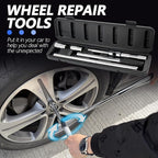 Extended Lug Nut Removal Tool Kit with 4 Way Lug Wrench,23" Telescopic Tire Iron Lug Wrench with 2 Standard Sockets(17,19,21,