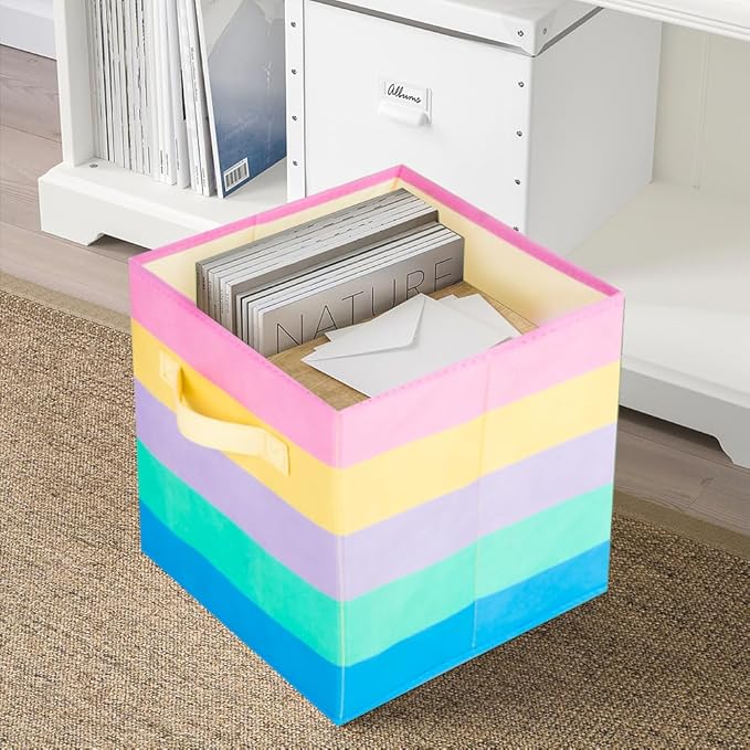 ShellKingdom Storage Bins, Foldable Fabric Storage Cubes And Cloth Storage Organizer Drawer For Closet And Toys Storage, 6 Pa