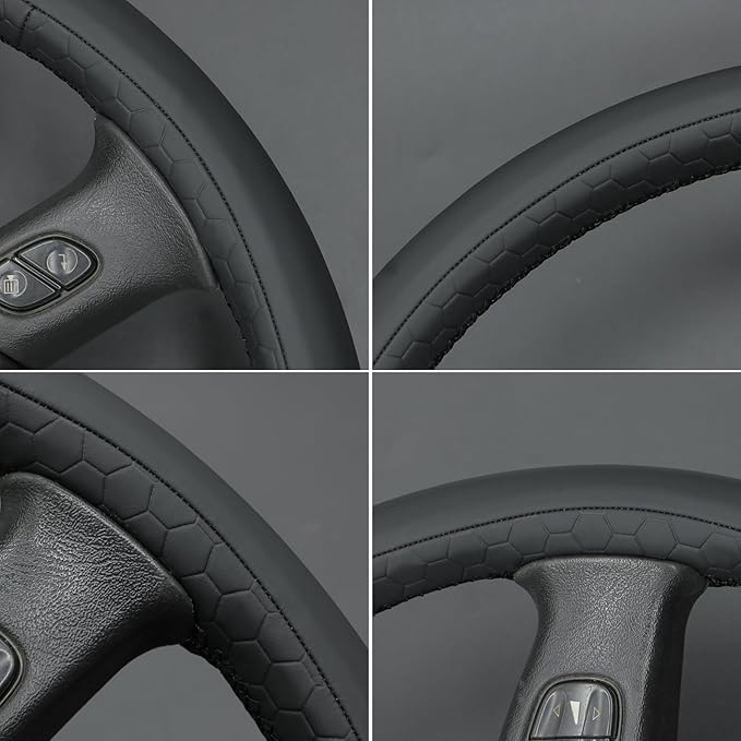 MEWANT Steering Wheel Cover for Chevy Silverado 1500/2500 / 3500 2003-2006 / Silverado 1500 2500HD 3500 Classic/Trailblazer Hand-Stitched Microfiber Leather Steering Wheel Wrap