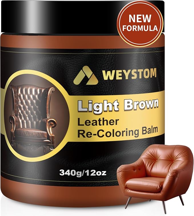 Leather Recoloring Balm, 12oz Large Size Leather Dye, Color Restorer, Scratch Repair, Furniture & Couch Restorer Kit, Repair 