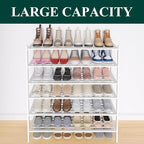 Smiry Long Bamboo Shoe Rack 6-Tier, Stackable Wooden Shoe Organizer for Entryway & Closet, Free Standing Wood Shoe Storage Sh