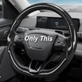 3-Piece Carbon Fiber Steering Wheel Cover for Ford Mustang Mach-E 2021-2026, Custom Fit Clip-On Quick Installation Ultra-Thin Interior Car Accessories for Men Women(Gloss Black)