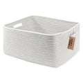 COMFY-HOMI Cotton Rope Woven Basket with Handles for Shelves,Toys,Book, Cloth Storage Baskets for Organizing-17" x 13" x 7.5"
