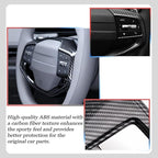 Steering Wheel Button Cover, for Kia K4 2024 2025 2026,Steering Wheel Button Panel Protection Frame Molding Trim - Carbon Fiber(for LXS, EX，LX Model)