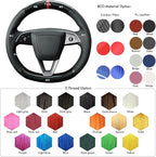 MEWANT DIY Stitching Steering Wheel Cover Wrap for Tesla Model 3 Highland 2023-2025/Model Y 2025 Accessories