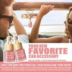HoogaLife Car Air Freshener Diffuser 2 Pack Hanging Air Freshener Diffuser - Pink Sparkle Champagne Fragrance Oil Air Diffuse