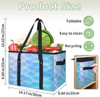 Reusable Grocery Bags Heavy Duty Shopping Bags Foldable Large Tote Bags with Long Handles & Hard Bottom