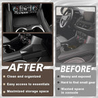 Muslogy Center Console Organizer Compatible with 2021-2023 2024 GMC Yukon & Chevy Tahoe Suburban Accessories Middle Console Storage Box & Hidden Panel Removable Cover (Not for Yukon Denali/Ultimate)