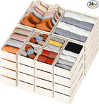 Criusia Drawer Organizer Clothes, 24 Pack Dresser Organizer Bins for Nursery Bedroom, Closet Organization and Storage Divider