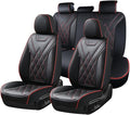 Coverado Car Seat Covers Full Set, Seat Covers for Cars, Front Seat Covers and Back Seat Cover Waterproof Leather Automotive 
