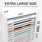 SONGWAY 12x12 Paper Storage Organizer - 15 Tier Desk File Organizer with Adjustable Shelves, Letter Mail Tray, 12x12 Stackabl