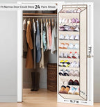 SLEEPING LAMB Shoe Rack for Door, Kids Door Shoe Organizer for Closet hanger, Narrow Hanging Sneaker Storage with Large Deep 