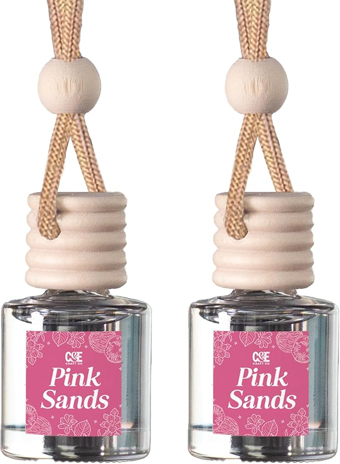 C&E Craft Co Hanging Car Air Freshener Diffuser 2 Pack, Long Lasting Fragrance Oil Car Freshener, Glass Bottle Auto Air Fresh