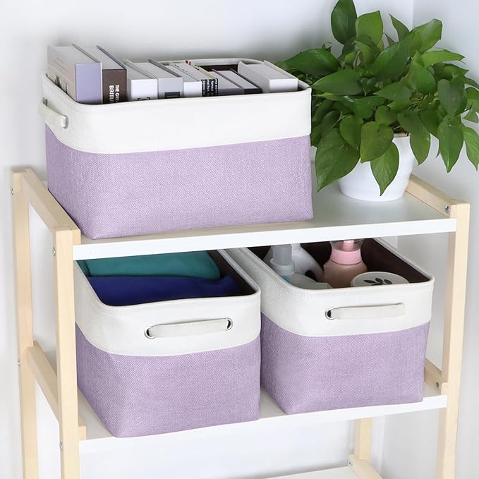 Kntiwiwo Foldable Storage Bin Collapsible Fabric Storage Basket Cube with Durable Handles Closet Organizer Bins for Organizin