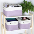 Kntiwiwo Foldable Storage Bin Collapsible Fabric Storage Basket Cube with Durable Handles Closet Organizer Bins for Organizin
