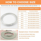 TamBee 24 Inch Lazy Susan Hardware Heavy-Duty Mute Lazy Susan Bearing 600lb Capacity Bearing Turntable Ring Mechanism Kit for
