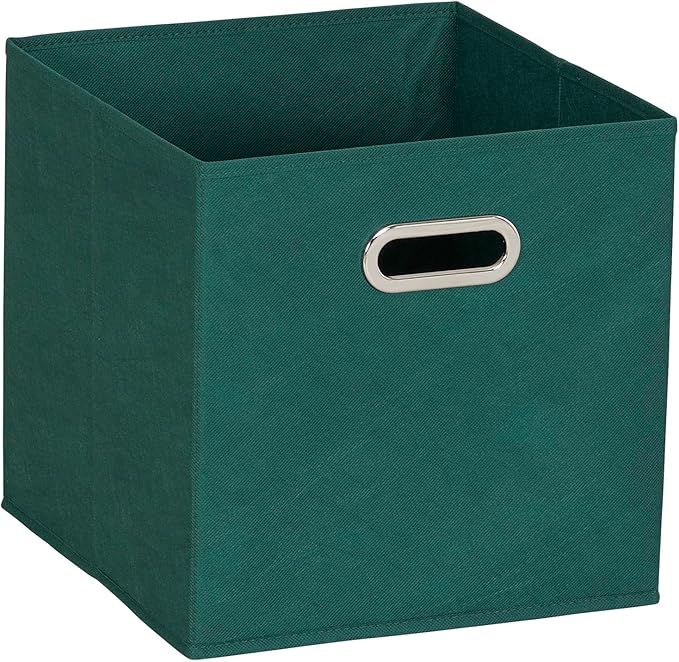 Household Essentials Foldable Fabric Storage Cubes 6-Pack – 11x11x11 Stackable Non-Woven Bins with Chipboard Sides & Grommet 