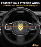 XCBYT Steering Wheel Cover for 14.5–15 Inch Steering Wheels, Microfiber Leather Steering Wheel Cover, Anti-Slip Breathable Gr